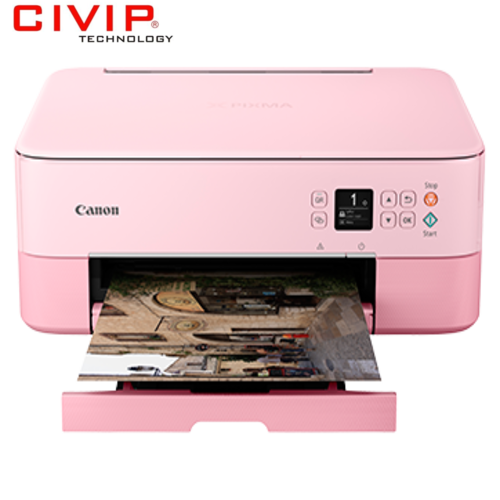 Máy in phun màu đa năng Canon TS5370A (Hồng)