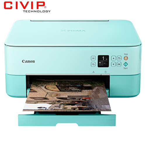 Máy in phun màu đa năng Canon TS5370A (Xanh)