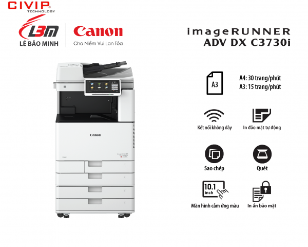 Máy Photocopy đơn sắc Canon iR-ADV DX C3730i (Hàng chính hãng Lê Bảo Minh phân phối)