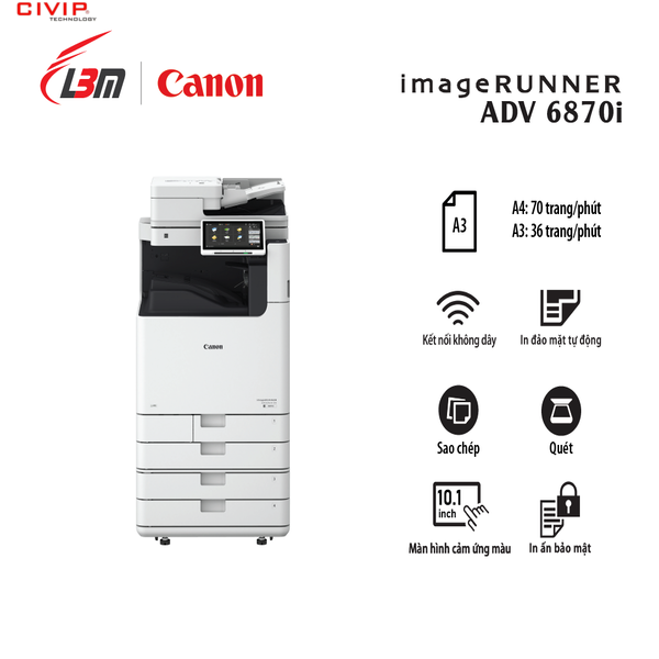 Máy photocopy Canon iR-ADV Dx 6870i (Hàng chính hãng Lê Bảo Minh phân phối)