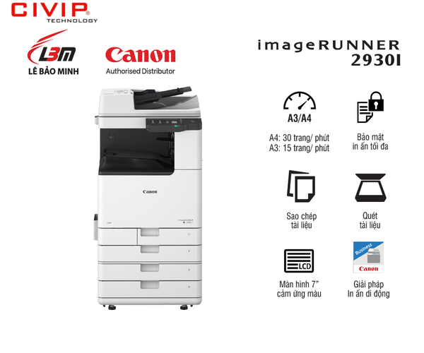 Máy photocopy đơn sắc Canon iR2930i ( Hàng chính hãng Lê Bảo Minh)
