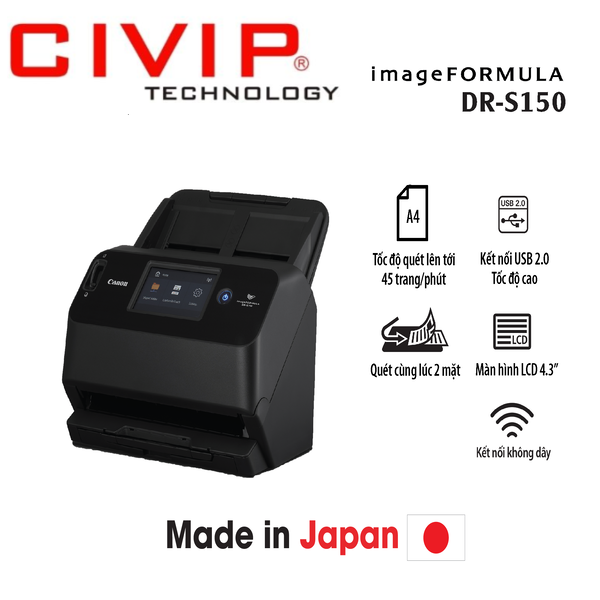 Máy Scan Canon DR-S150 (A4/A5/ Đảo mặt/ ADF/ USB)