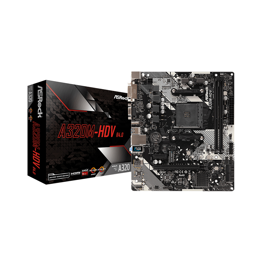 Mainboard ASROCK A320M-HDV R4.0 (AMD A320M/Socket AM4/m-ATX/2 khe RAM DDR4)