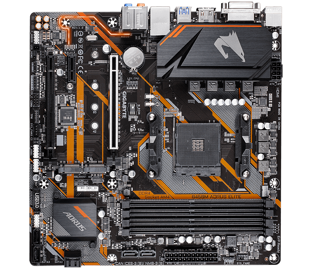 Mainboard Gigabyte B450M AORUS ELITE (AMD B450/Socket AM4/4 khe Ram DDR4)