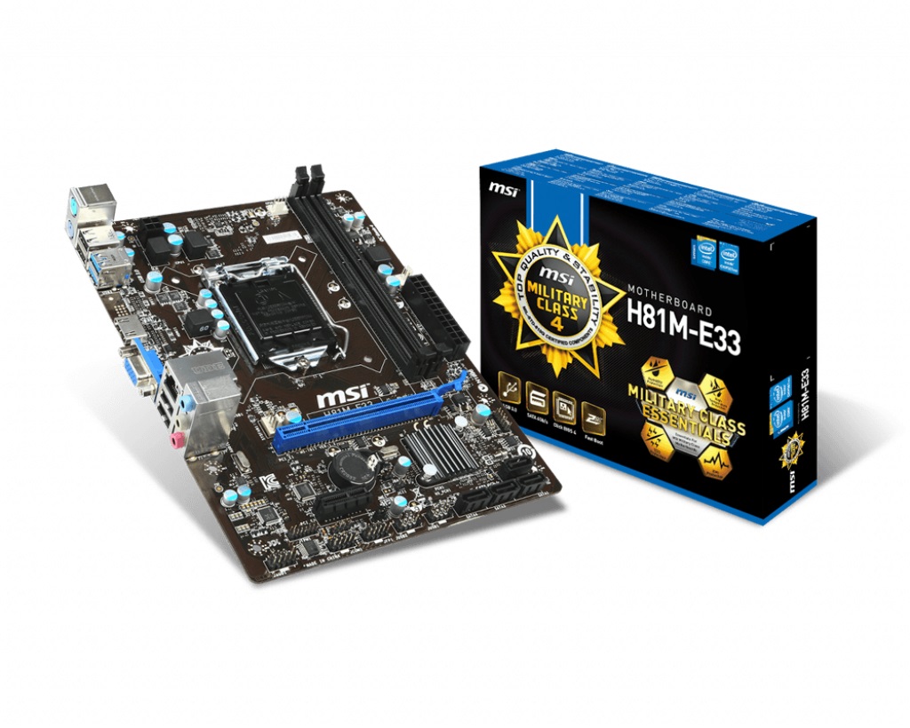 Mainboard MSI H81M-E33 (Intel H81/Socket 1150/2 khe Ram DDR3)