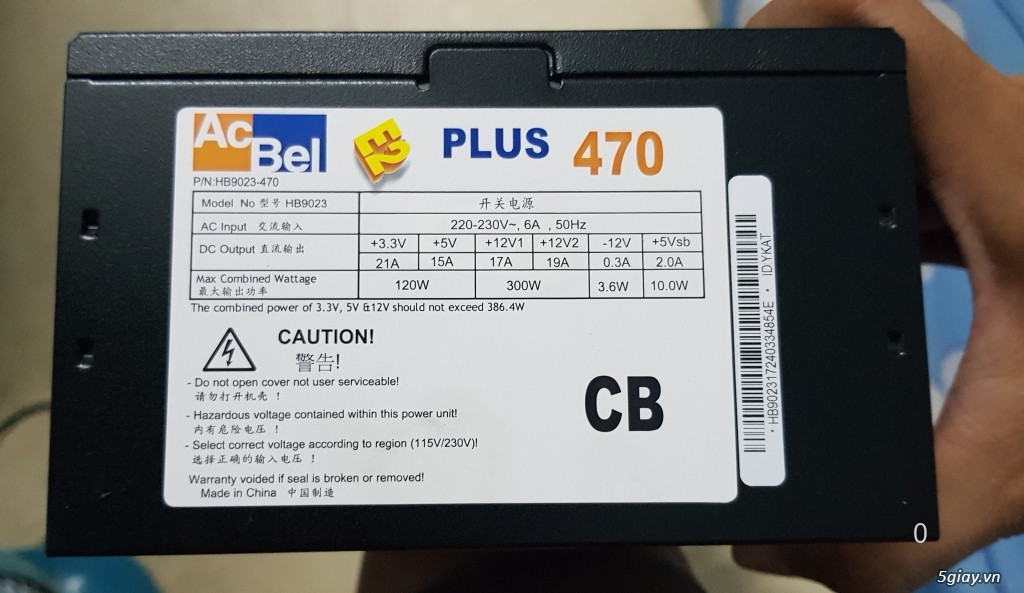 Nguồn AcBel E2 - 470 Plus (470W/8pin-CPU/ATX)