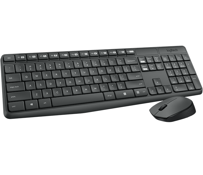 Bộ phím chuột Logitech MK235 WIRELESS/OPTICAL/XÁM (GREY)