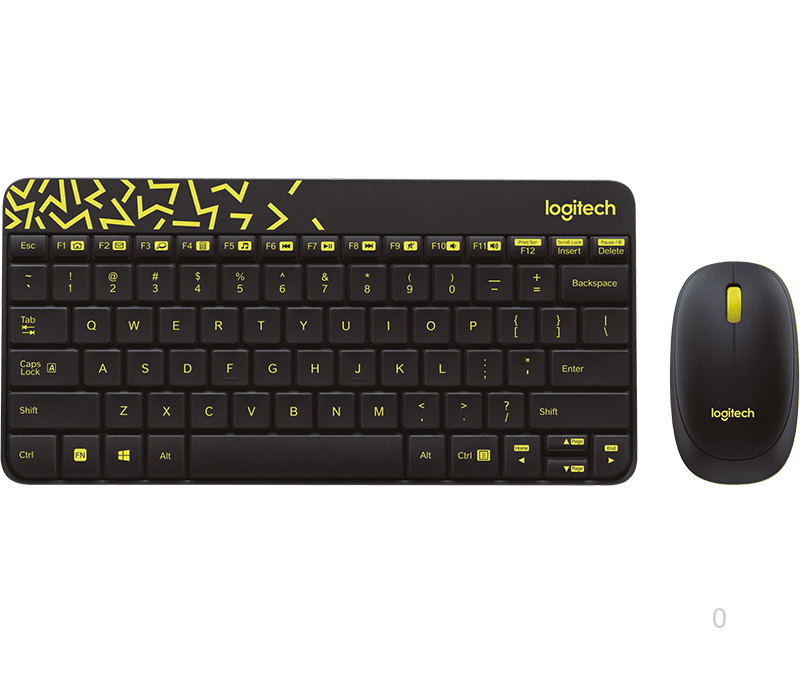 Keyboard and Mouse Logitec MK240 WIRELESS/OPTICAL/ĐEN – LỤC NHẠT (BLACK-CHARTREUSE)