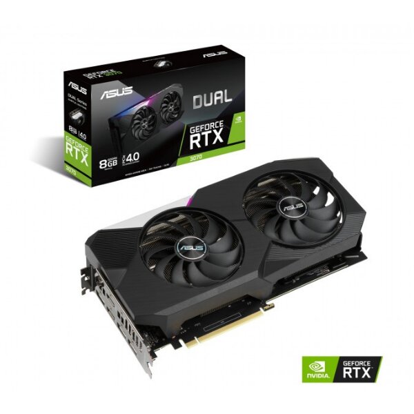 Card màn hình Asus Dual RTX 3070-O8G (GDDR6 8GB, 256-bit, 7680x4320, HDMI/ DP)