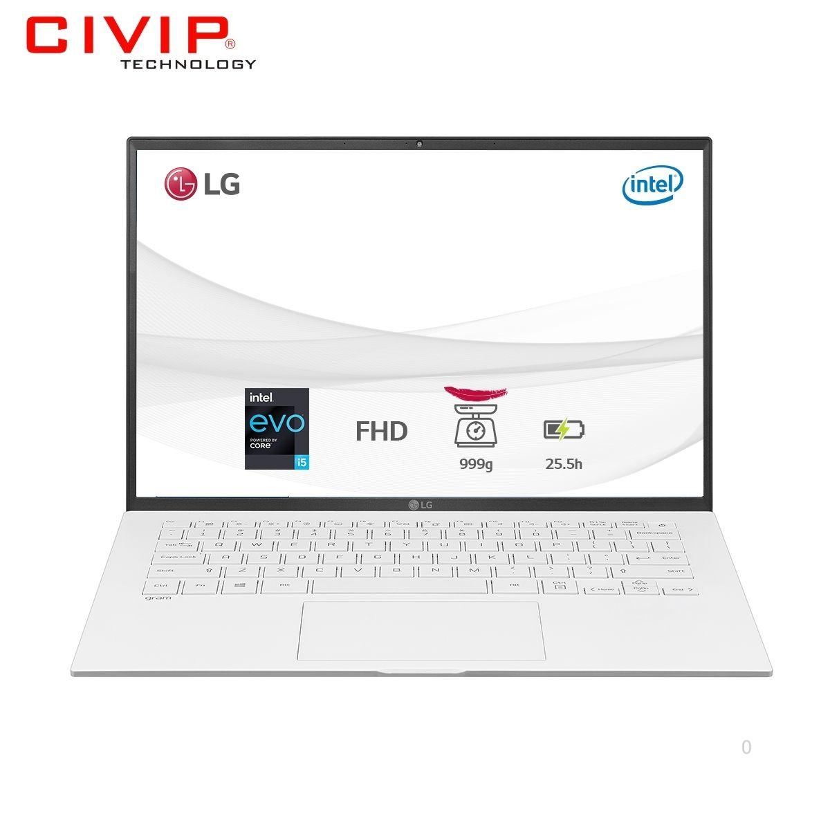 Laptop LG Gram 2021 14ZD90P-G.AX51A5 ( i5-1135G7/8GB/256GB/Intel Iris Xe/14.0 inch WUXGA /FreeDos/Trắng)