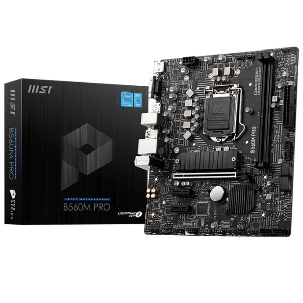 Mainboard MSI B560M PRO (Chipset B560, Socket 1200, DDR4, mATX, VGA, HDMI, DisplayPort)
