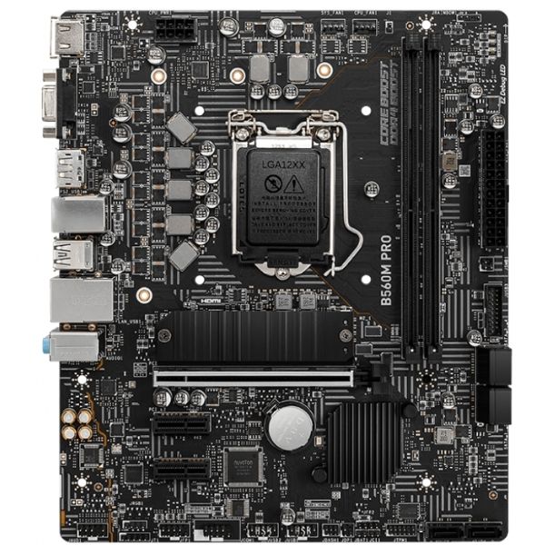 Mainboard MSI B560M PRO (Chipset B560, Socket 1200, DDR4, mATX, VGA, HDMI, DisplayPort)