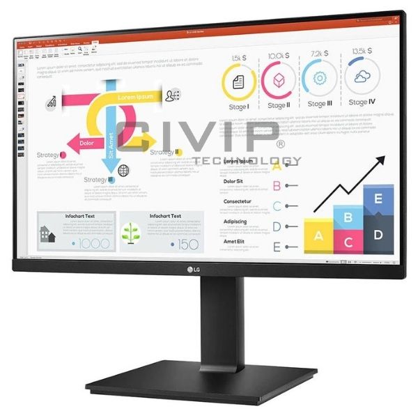 Màn hình LCD LG 24 Inch IPS 24QP750 (2K 2560 x 1440, IPS 16:9, 300 cd/m², sRGB 99%, 5ms, 75Hz, HDMI, DP, USB)