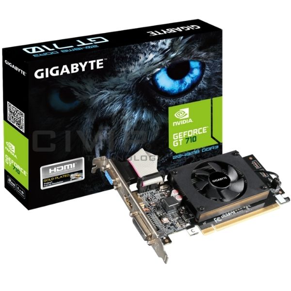 Card Màn Hình Vga Gigabite 2Gb 710 Gv-N710D3 (2Gb, Ddr3, 64Bit, Vga/ Dvi/  Hdmi)