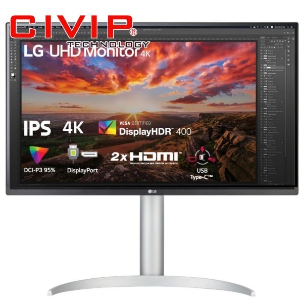 Màn hình LCD LG 27 Inch 27UP850-W ( 4K, IPS 16:9, 400 cd/m², DCI-P3 95%, 5ms, 60Hz, HDMI / DP / USB-C)