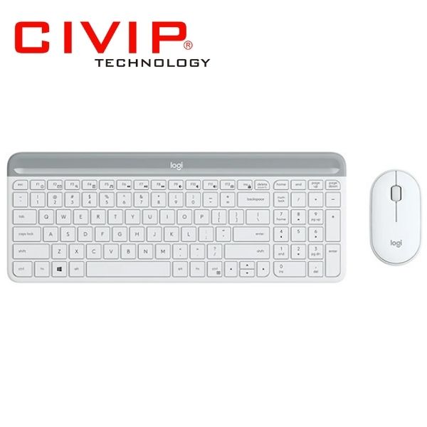 Bộ phím chuột Logitech MK470 Slim WIRELESS White