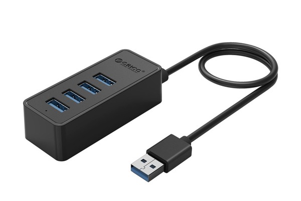 Bộ chia USB ổ điện 4 Port (Chuẩn USB 3.0), Orico W5P-U3-30-BK