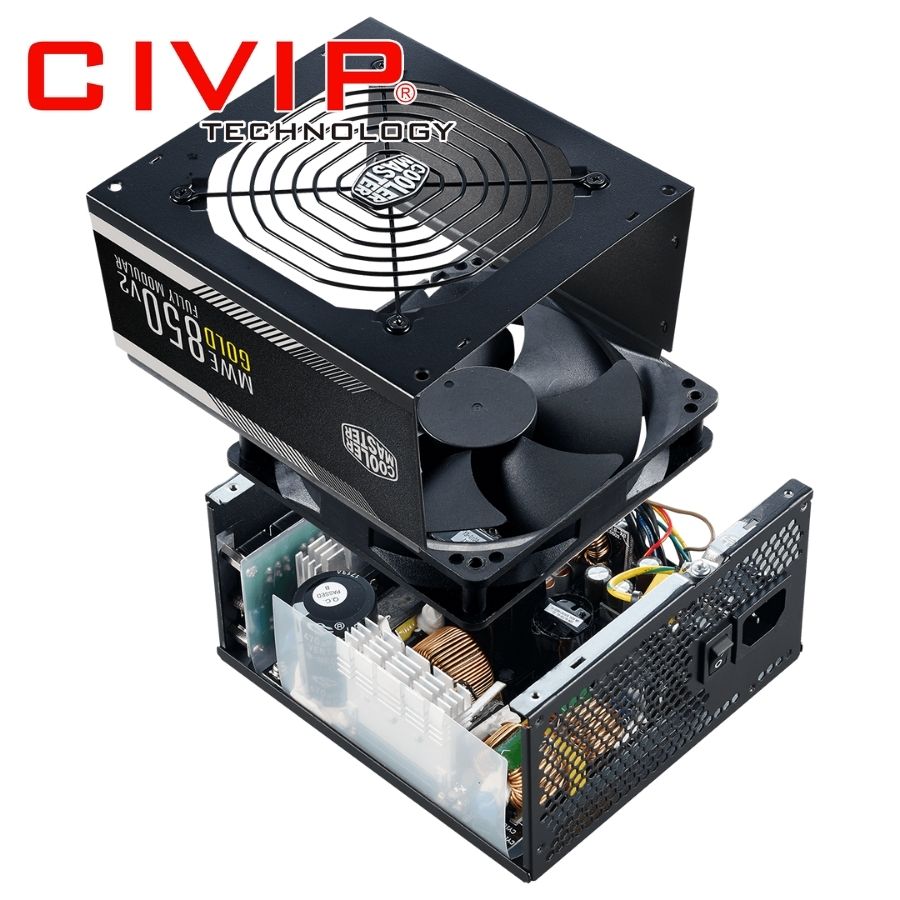 Nguồn Cooler Master 850W MWE Gold FM V2 (Full Modular 850W, 4+4 / 8 CPU, PCl 6+2 x4, 12 SATA, ATX)