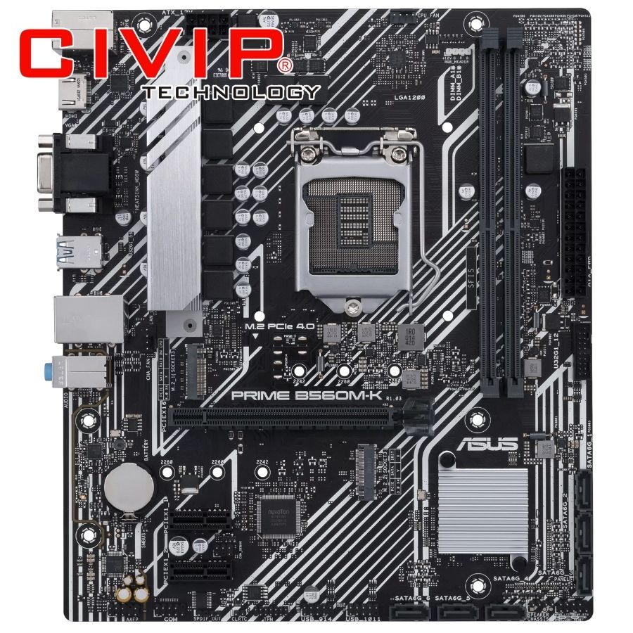 Mainboard Asus Prime B560M-K (Chipset B560, CPU Intel LGA 1200, DDR4, m-ATX, VGA / HDMI)