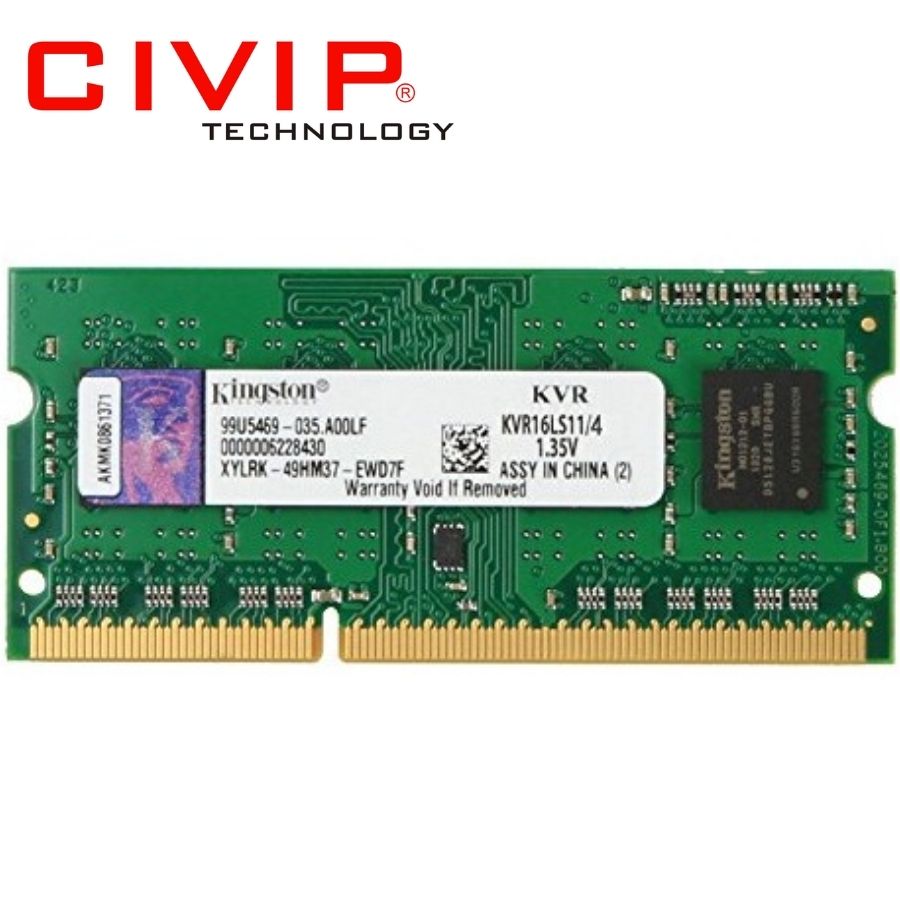 Ram laptop Kingston (1x4GB) DDR3L 1600MHz - KVR16LS11/4
