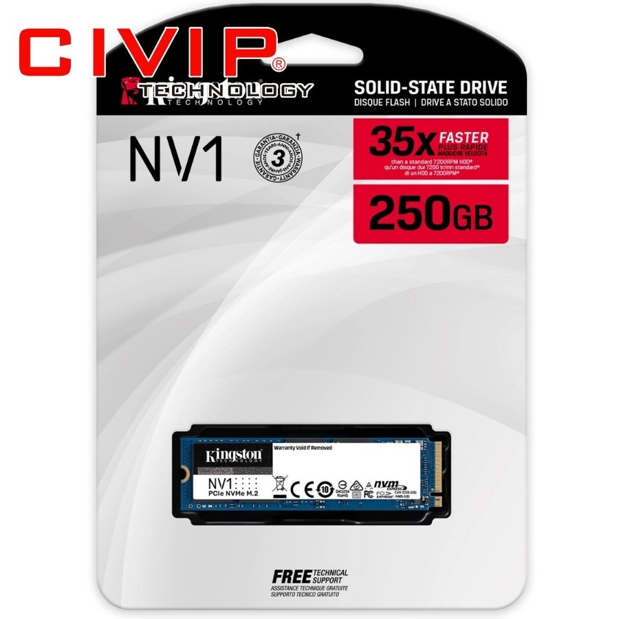 Ổ Cứng SSD 250gb Kingston NVI M2 2280 NVME (SNVS/250G)