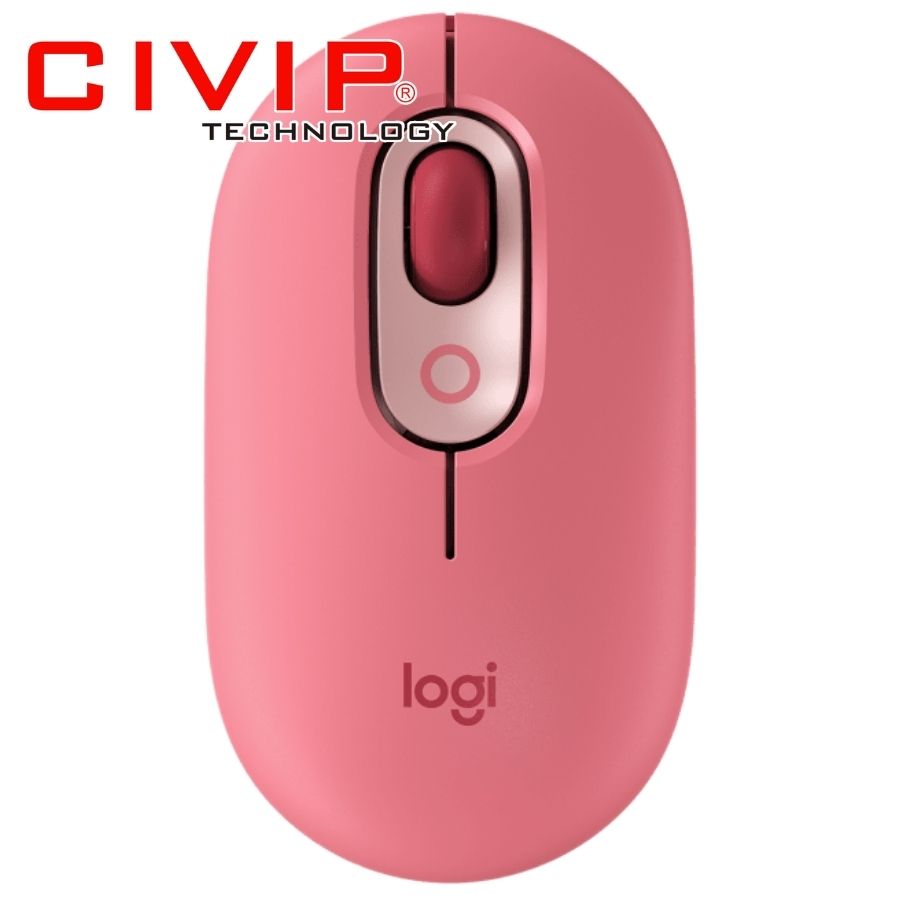 Chuột không dây Logitech POP With EMOJI Hồng (Bluetooth)