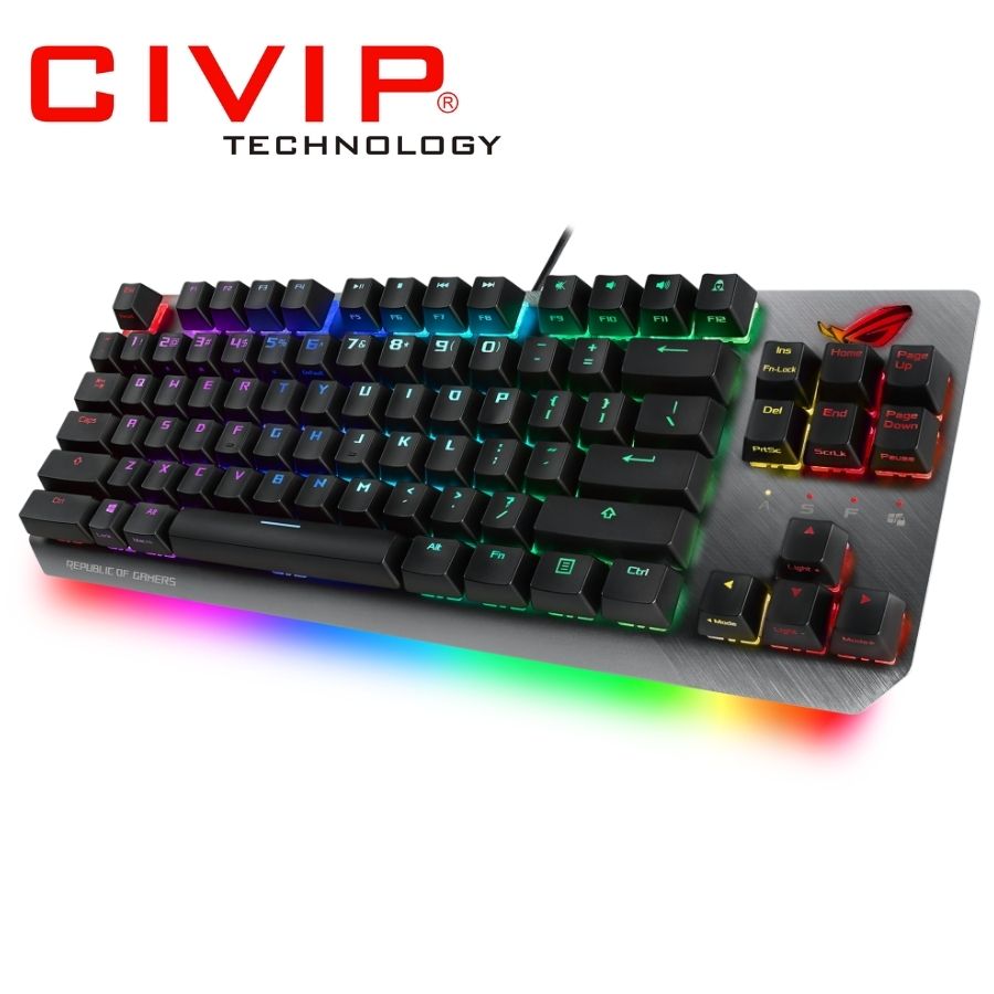 Bàn phím Asus ROG STRIX SCOPE NX TKL Red (1.8mm Actuation Point / 40gf Initial Force / 55gf Total Force)