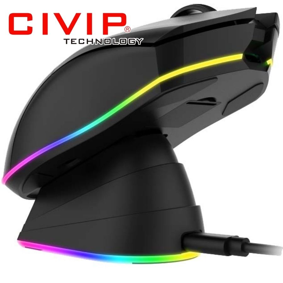 Chuột không dây DareU EM901X RGB Wireless Black