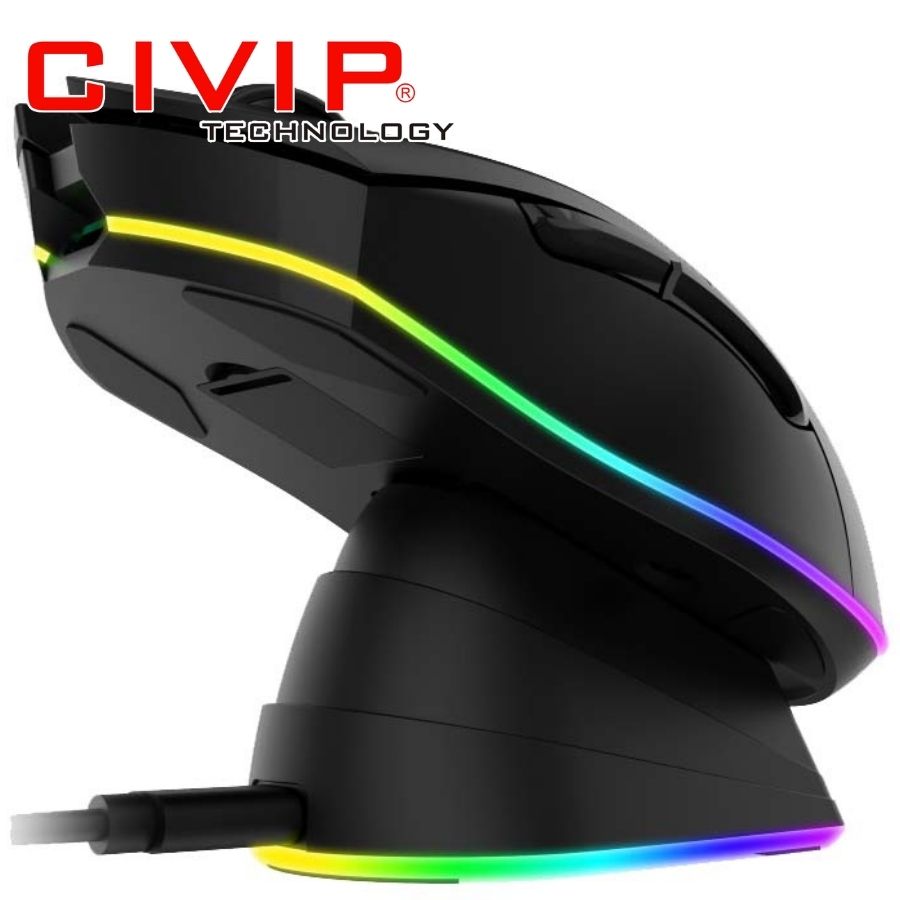 Chuột không dây DareU EM901X RGB Wireless Black