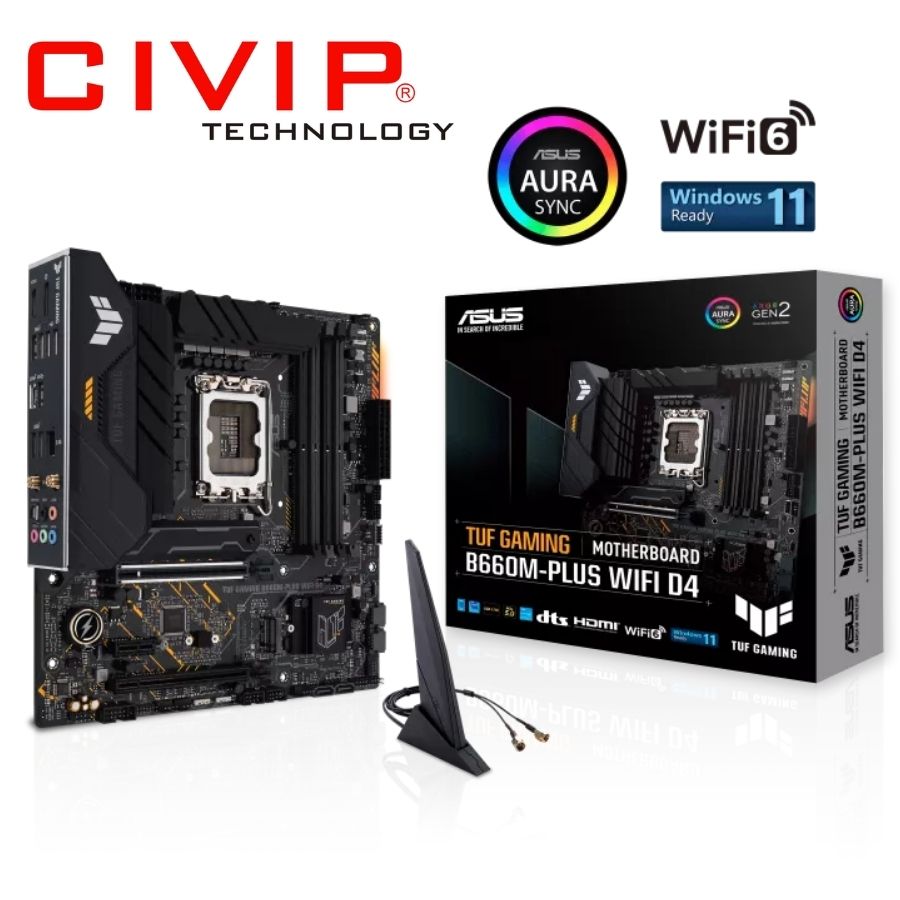 Mainboard Asus TUF GAMING B660M-PLUS WIFI D4 DDR4 (Chipset B660, CPU Intel LGA 1700, DDR4, HDMI | DP, mATX)