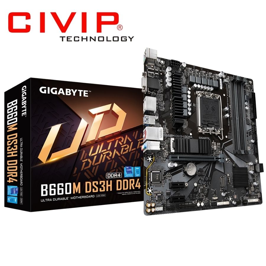 Mainboard Gigabyte B660M DS3H DDR4 (Chipset B660, CPU Intel LGA1700, Ram DDR4, VGA | HDIM | DP, mATX)