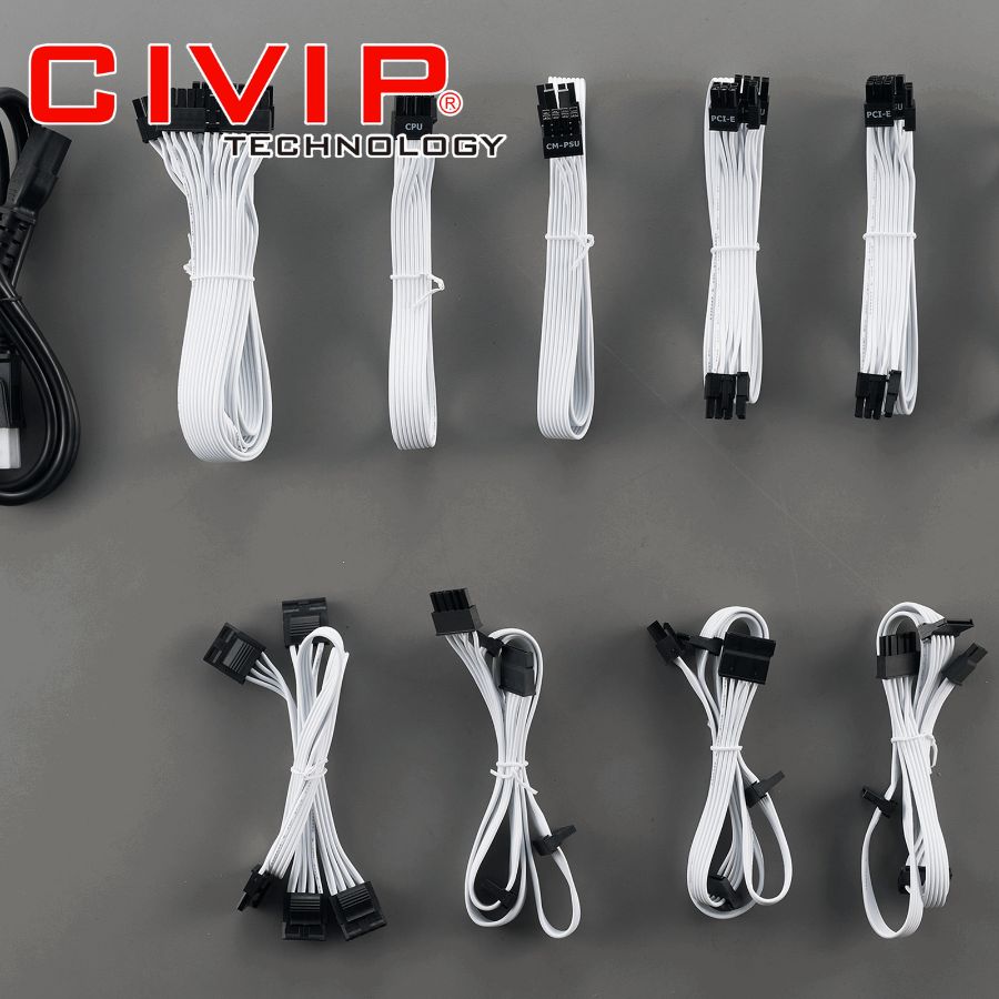 Nguồn Cooler master V GOLD V2 850W WHITE (Full Modular 850W, 4+4x1/8x1 CPU, PCl 6+2 x6, EPS 8x1, 12 SATA, ATX)