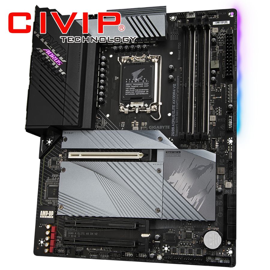 Mainboard Gigabyte Z690 AORUS ELITE AX DDR4 V2 (Chipset Z690, CPU Intel LGA1700, Ram DDR4, HDMI | DP, ATX)