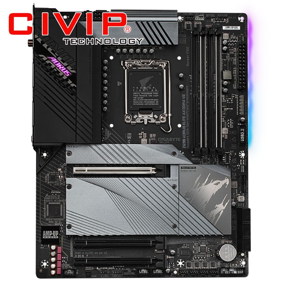 Mainboard Gigabyte Z690 AORUS ELITE AX DDR4 V2 (Chipset Z690, CPU Intel LGA1700, Ram DDR4, HDMI | DP, ATX)