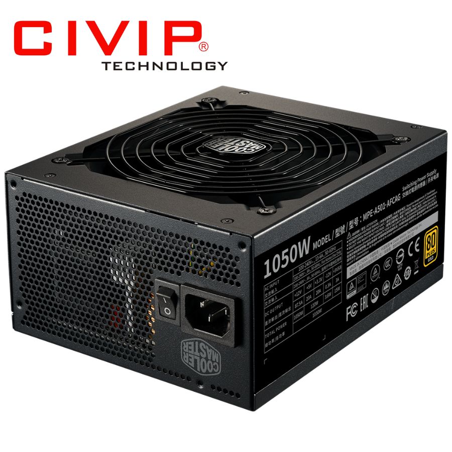 Nguồn Cooler Master MWE GOLD 1050 - V2 1050W Full Modular (Full Modular 1050W, 4+4 / 8 CPU x2, PCl 6+2 x6, 12 SATA, ATX)