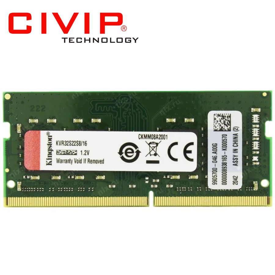 Ram Laptop Kingston (KVR32S22S8/16) 16GB (1x16GB) DDR4 3200Mhz