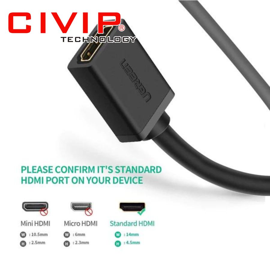 Cáp HDMI  2.1 nối dài 2M hổ trợ 2K 4K Ugreen 10142