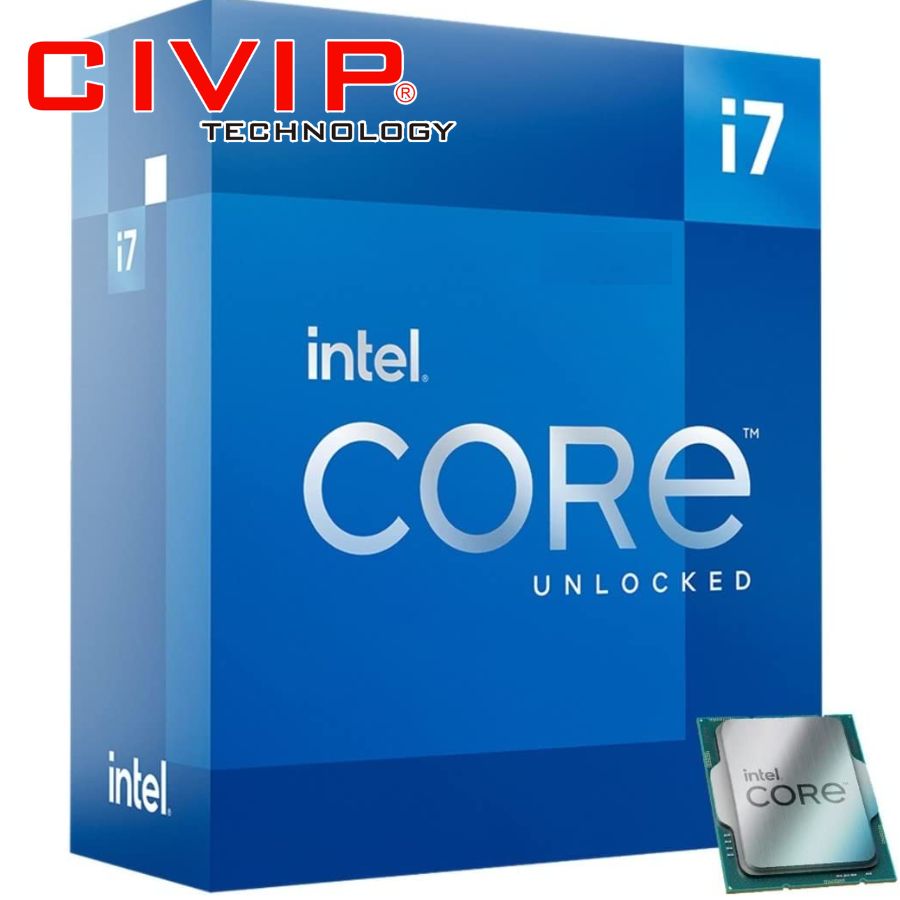 CPU Intel Core i7-13700KF - Không tích hợp VGA (Socket LGA1700, P-Core 3.4GHz Turbo 5.3GHz, E-Core 2.5GHz Turbo 4.2GHZ, 16 nhân 24 luồng, 30MB Cache, 125W)