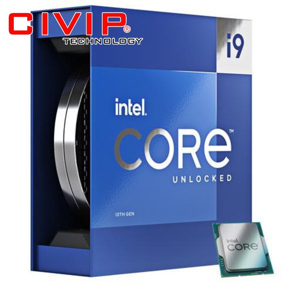 CPU Intel Core i9-13900KF - Không tích hợp VGA (Socket LGA1700, P-Core 3.0GHz Turbo 5.4GHz, E-Core 2.2GHz Turbo 4.3GHZ, 24 nhân 32 luồng, 30MB Cache, 125W)