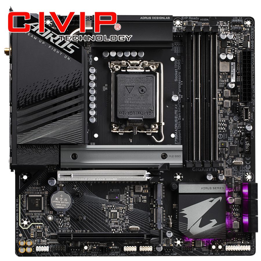 Mainboard Gigabyte Z790M AORUS ELITE AX DDR5 (Chipset Z790, Socket Intel LGA1700, DDR5, DP / HDMI, ATX)