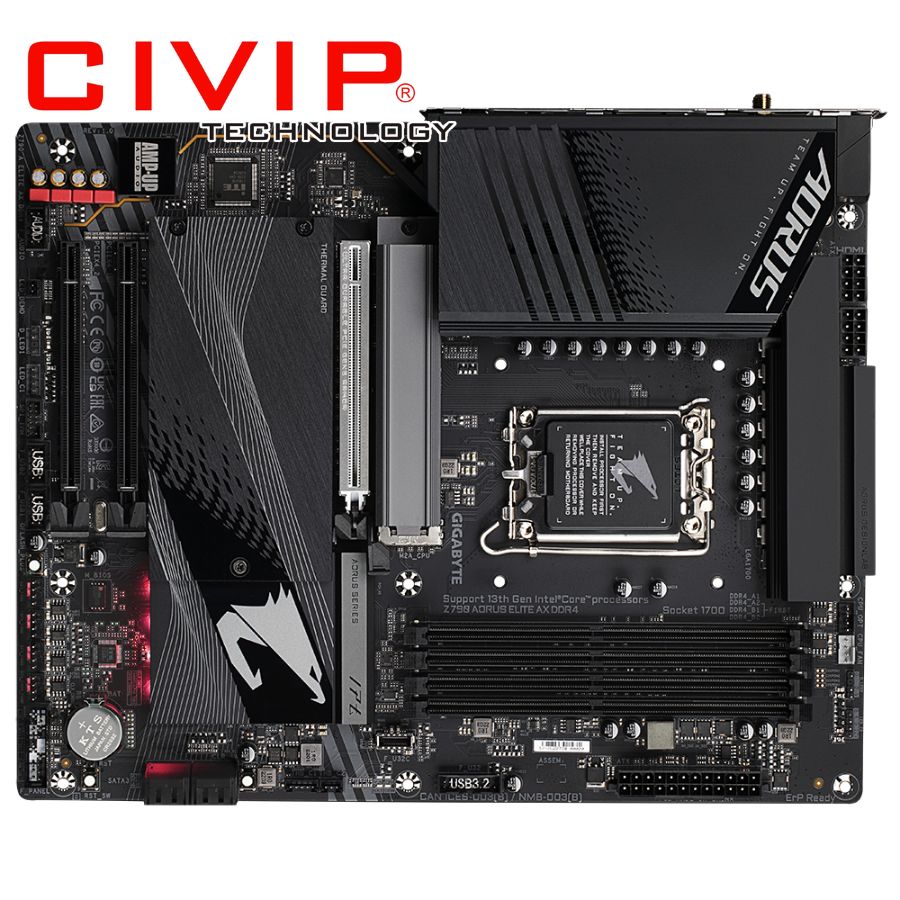 Mainboard Gigabyte Z790 AORUS ELITE AX DDR4 (Chipset Z790, Socket Intel LGA1700, DDR4, DP / HDMI, ATX)