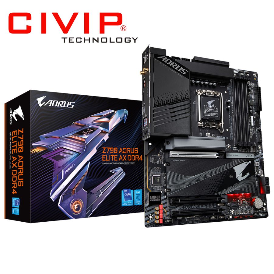 Mainboard Gigabyte Z790 AORUS ELITE AX DDR4 (Chipset Z790, Socket Intel LGA1700, DDR4, DP / HDMI, ATX)