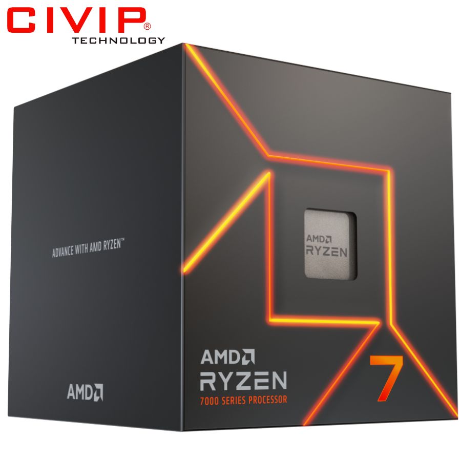 CPU AMD Ryzen™ 7 7700 (3.8GHz up to 5.3GHz Max Boost, AM5, 40MB Cache, 8 cores, 16 threads, 65W)