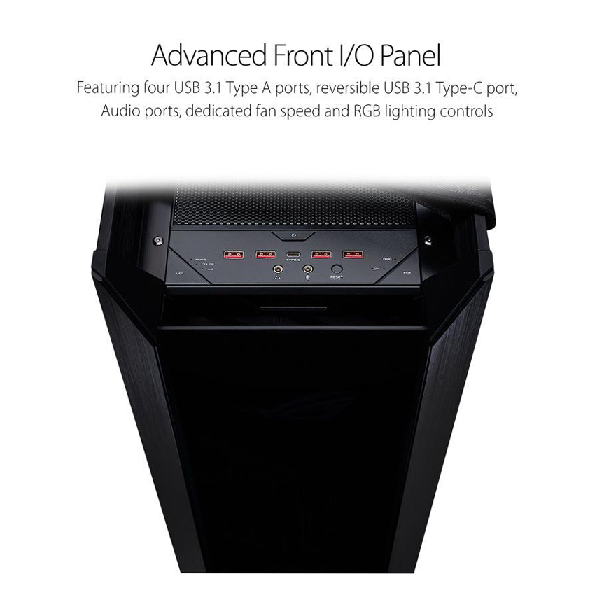 Vỏ Case Asus ROG Strix Helios GX601 Tempered Glass Gaming   (Mid Tower/Màu Đen/Led RGB)