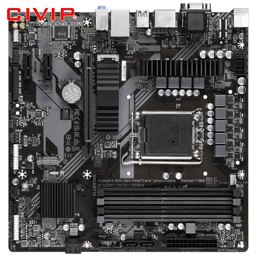 Mainboard Gigabyte B760M DS3H DDR4 (Chipset B760, Socket Intel LGA1700, DDR4, DP / HDMI / VGA, mATX)