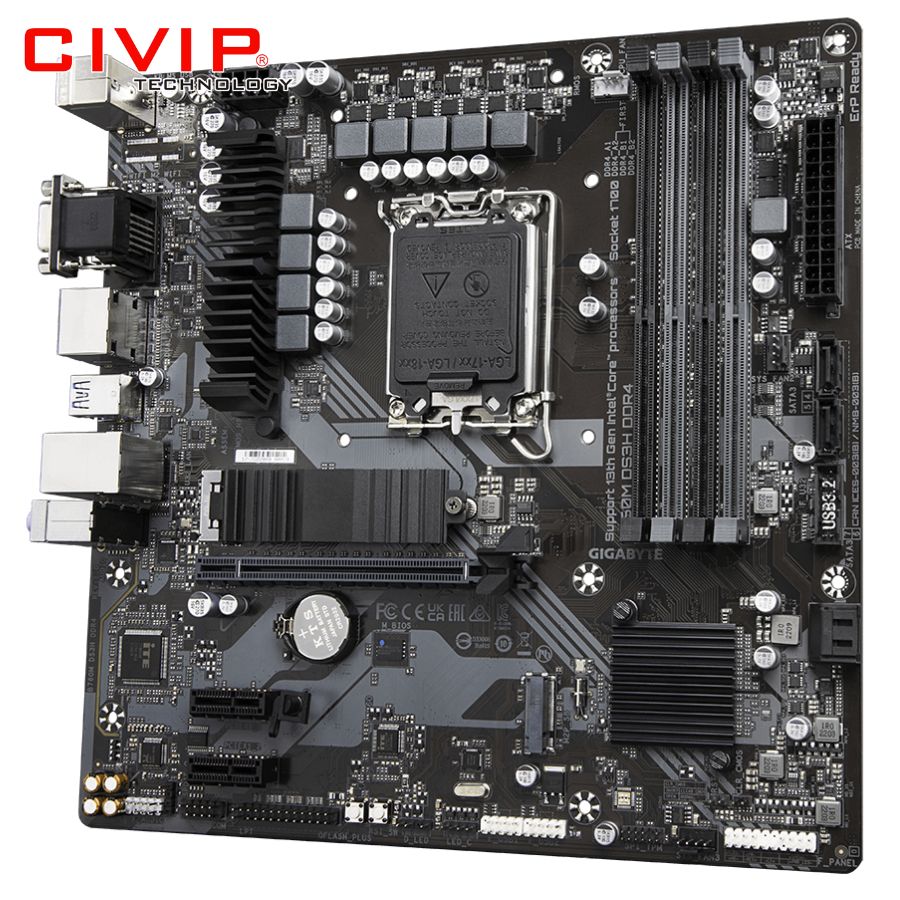 Mainboard Gigabyte B760M DS3H DDR4 (Chipset B760, Socket Intel LGA1700, DDR4, DP / HDMI / VGA, mATX)