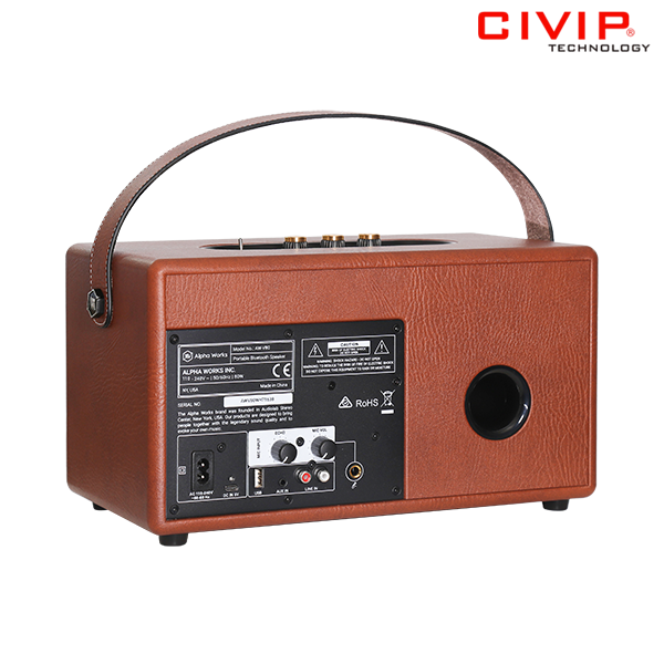Loa Bluetooth Retro Alpha Works Classic V80 - AW CLASSIC V80 - BRN