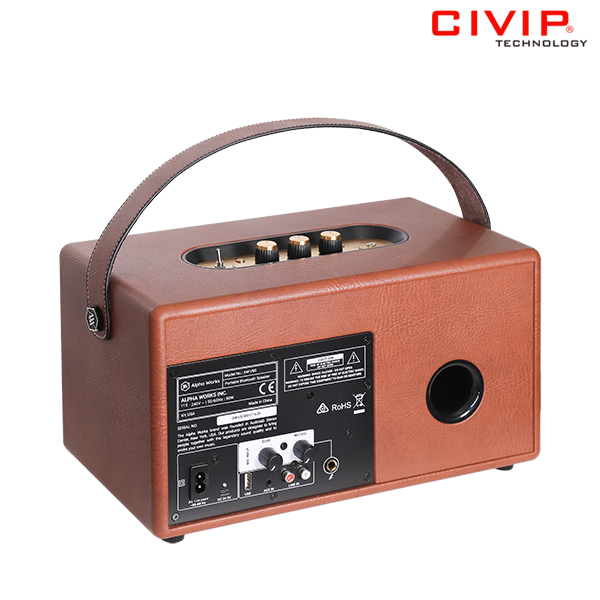 Loa Bluetooth Retro Alpha Works Classic V80 - AW CLASSIC V80 - BRN