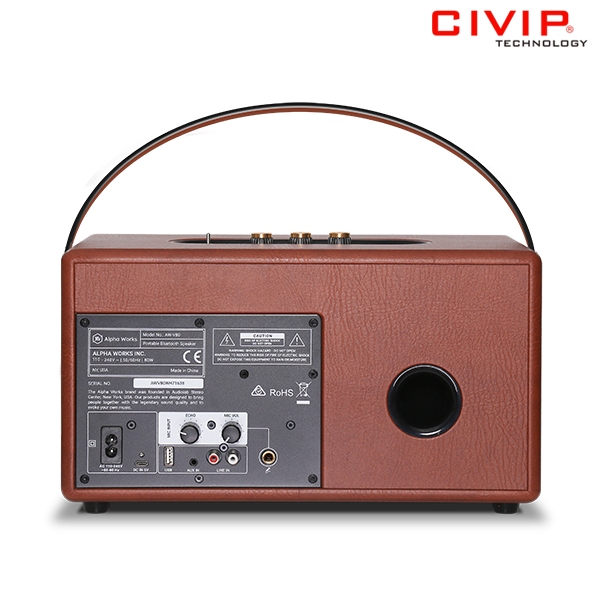 Loa Bluetooth Retro Alpha Works Classic V80 - AW CLASSIC V80 - BRN