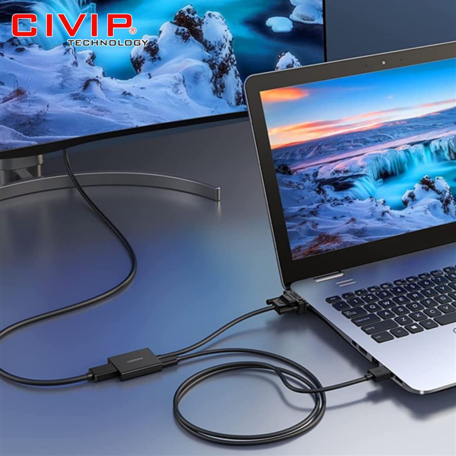 Cáp chuyển VGA sang HDMI + Audio 25cm Ugreen 50945